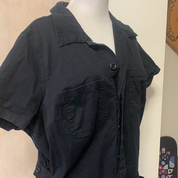torrid 14 black short jumpsuit denim romper - Picture 2 of 4